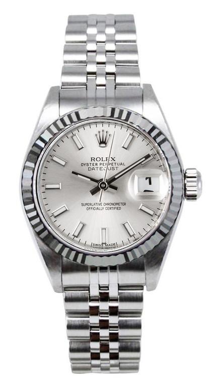 Rolex Women's Datejust Stainless Steel 26mm Silver Index Dial