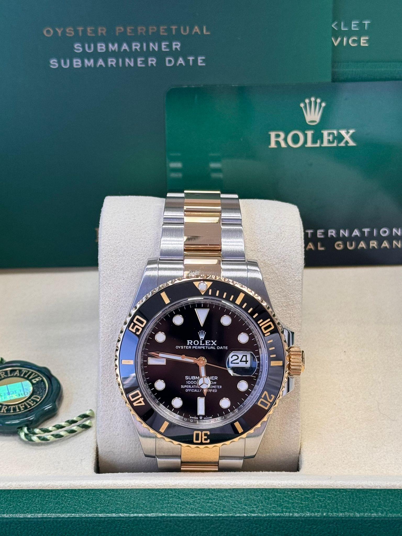 Rolex Submariner 41mm Two-Tone Yellow Gold Black Dial Black Bezel 126613LN