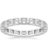 Emerald Cut Lab Grown Diamond Full Eternity Band - Bezel Set