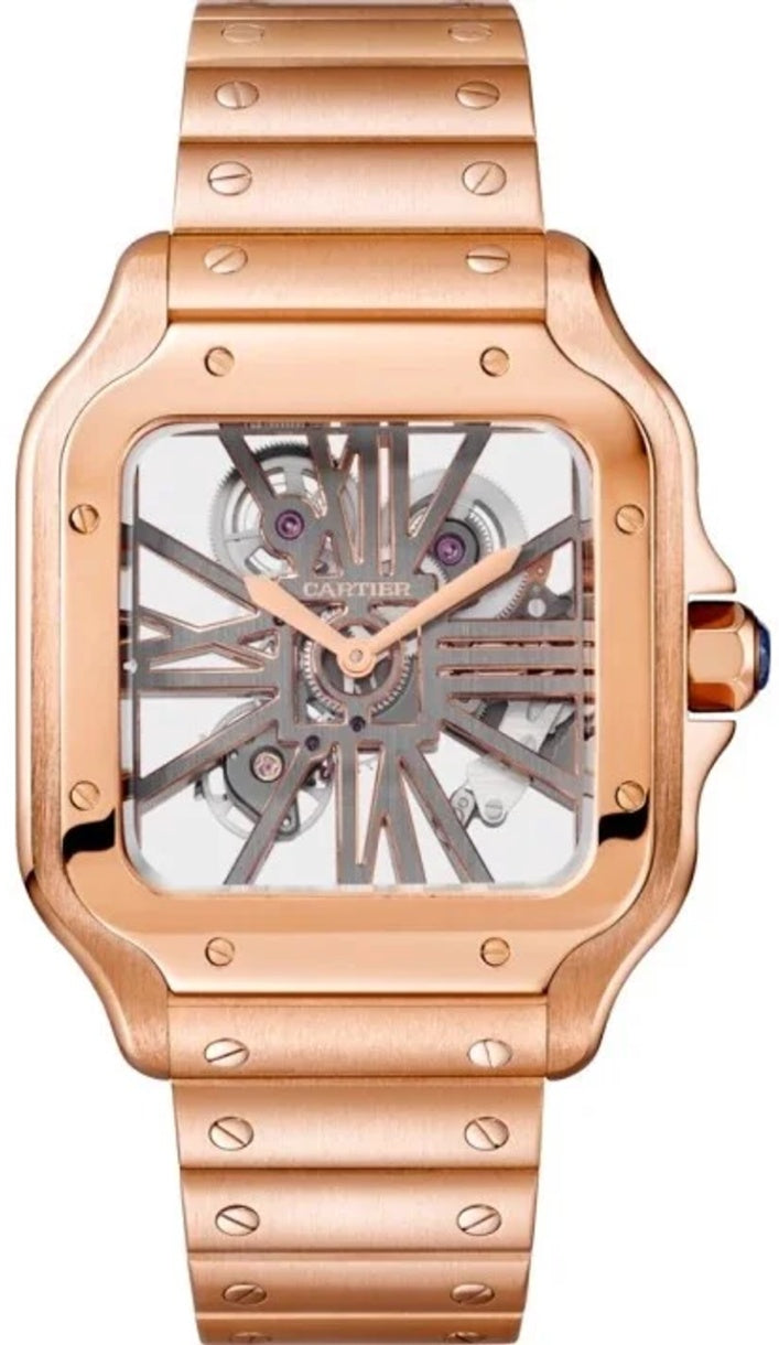 Cartier Santos Large Rose Gold Skeleton Dial - WHSA0016 - New 2026