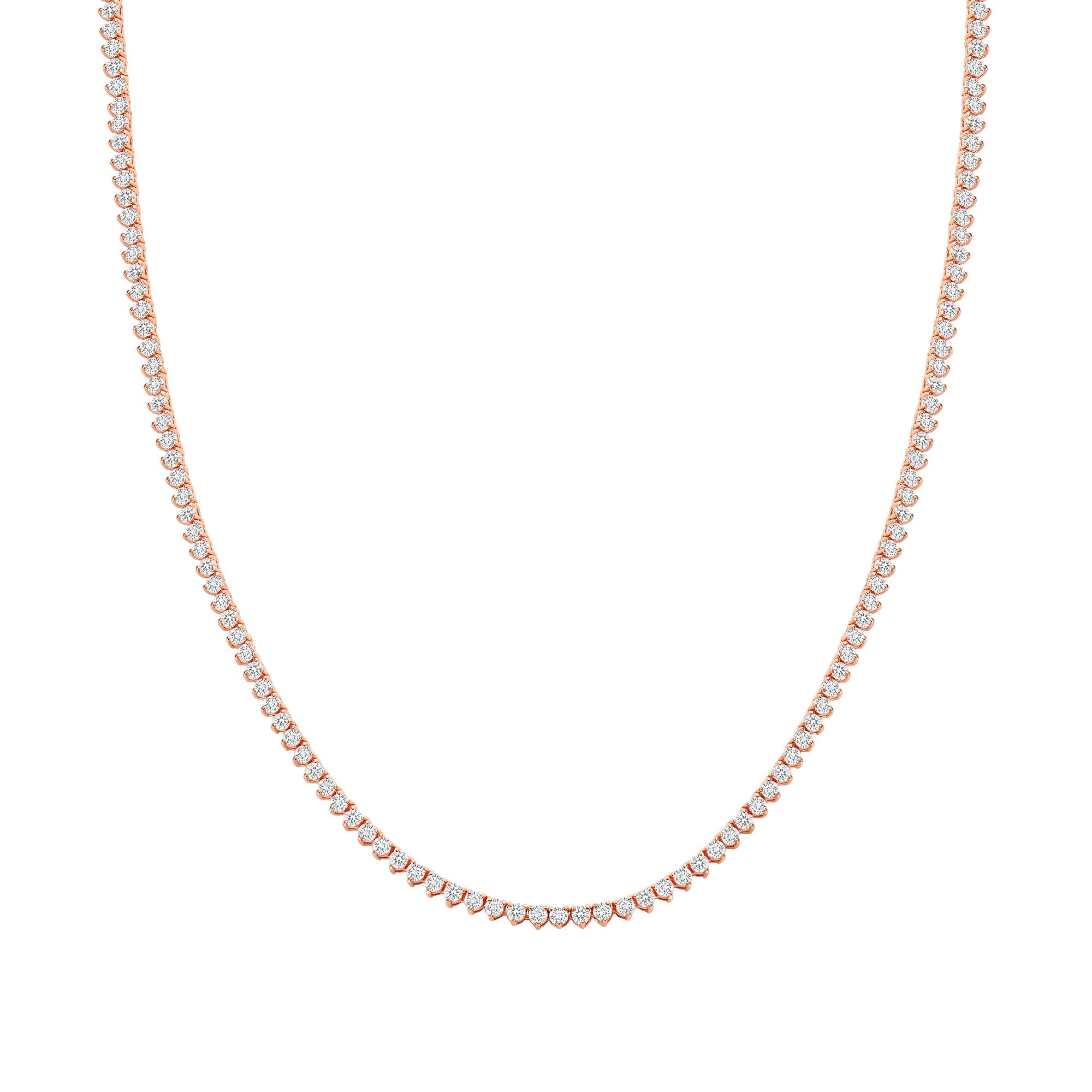 Rose Gold Diamond Tennis Necklace