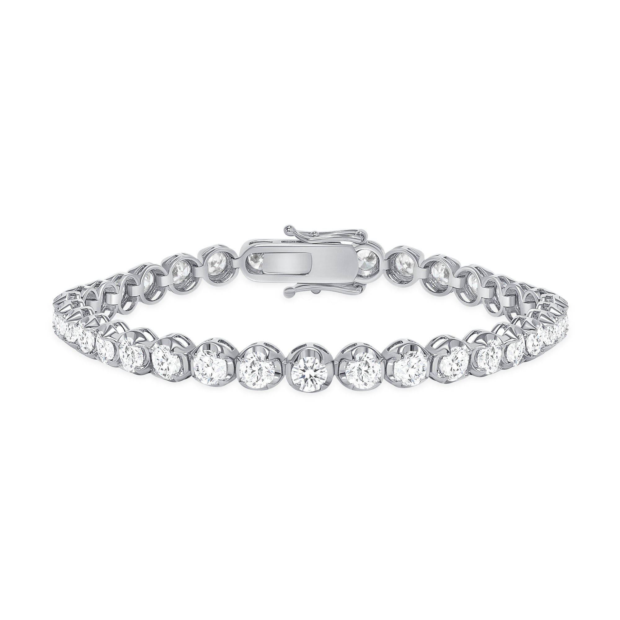 Lab Grown Diamond Tennis Bracelet - Illusion Setting Round Cut