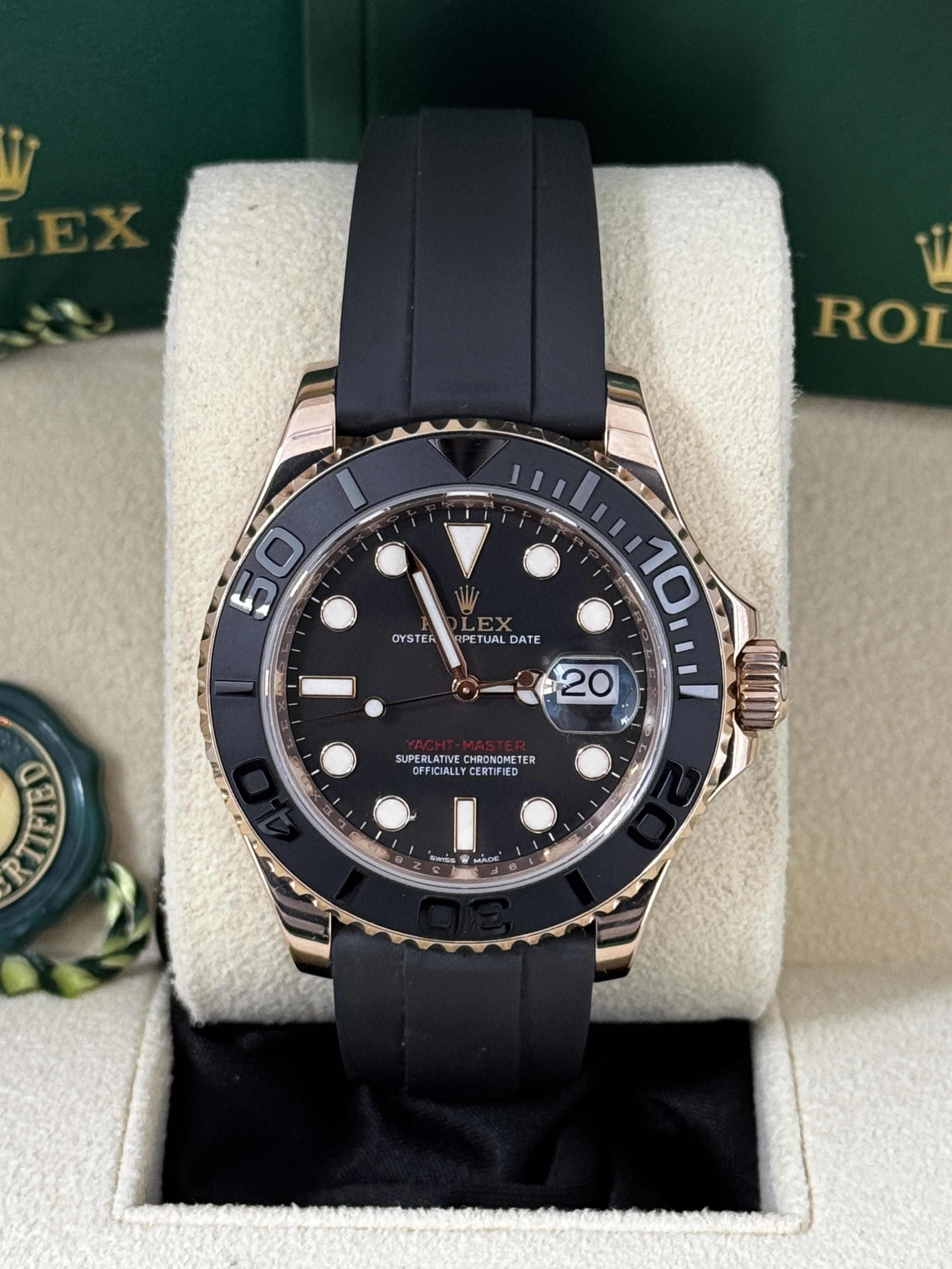 Rolex Yacht-Master 40mm Everose Gold Black Dial Oysterflex – 126655 – New 2026