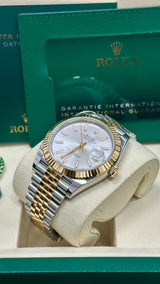 Rolex Datejust 41mm Two-Tone Yellow Gold Fluted Bezel Silver Index Dial Jubilee - 126333 - New 2025