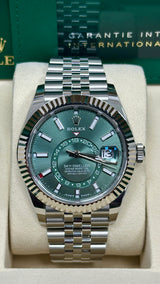 Rolex Sky-Dweller 42mm Stainless Steel Green Dial Jubilee - 336934 - New 2025