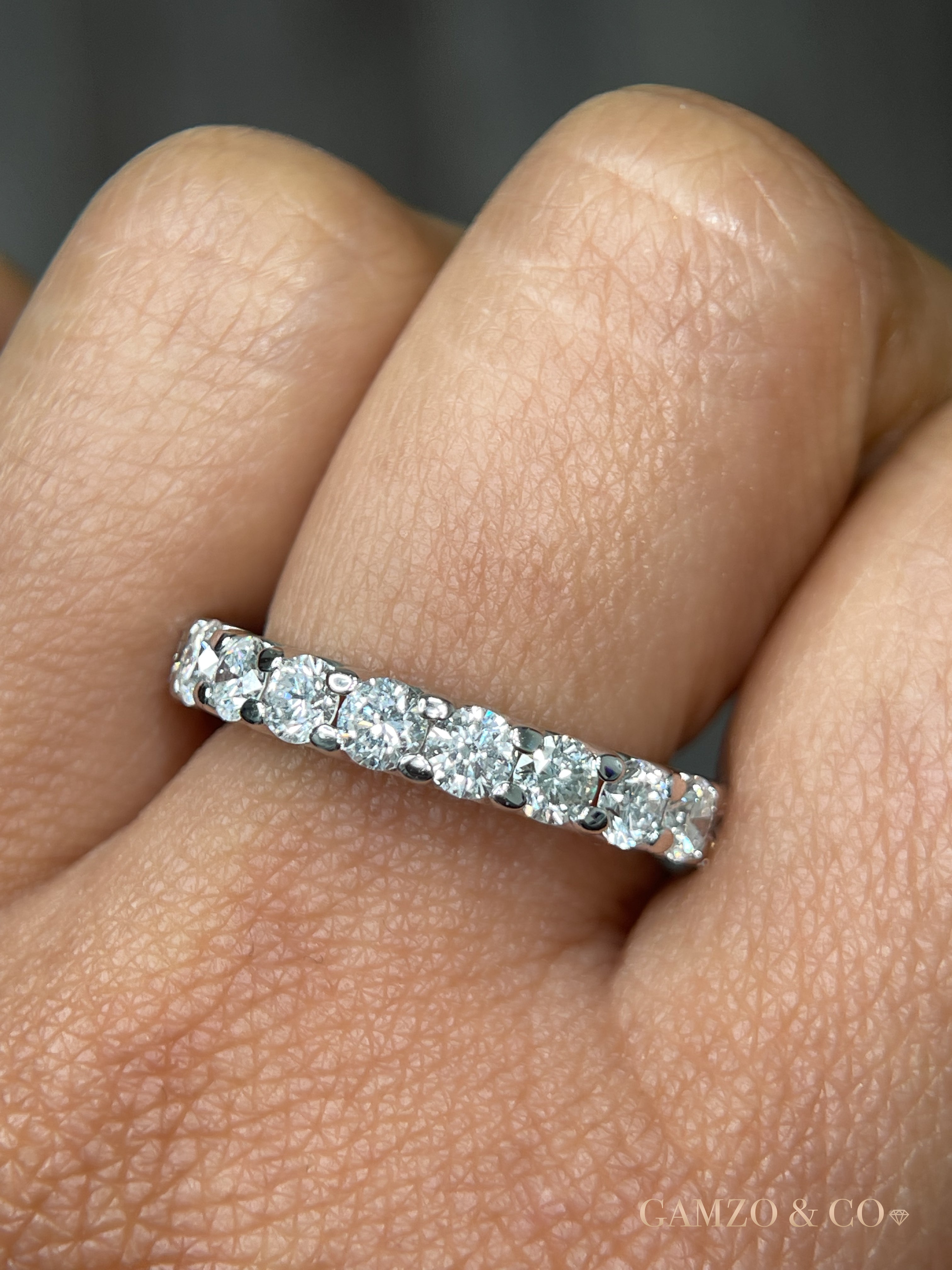 Round Cut Lab Grown Diamond - Full Eternity Band (Shared Prong)