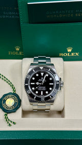 Rolex Submariner 41mm No Date Stainless Steel Black Dial Black Bezel  - 124060  - New 2025