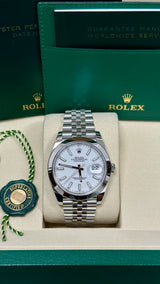 Rolex Datejust 41mm Fluted Bezel White Index Dial Jubilee - 126334 - New 2025