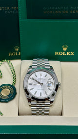Rolex Datejust 41mm Smooth Bezel Silver Index Jubilee - 126300 - New 2025