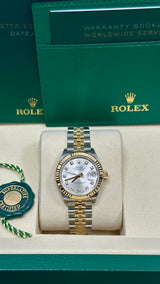 Rolex Lady Datejust 28mm Silver Diamond Dial Two-Tone Jubilee - 279173 - New 2025
