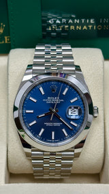 Rolex 41mm Smooth Bezel Blue Index Dial Jubilee - 126300 - New 2025
