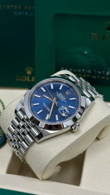 Rolex 41mm Smooth Bezel Blue Index Dial Jubilee - 126300 - New 2025