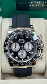 Rolex Cosmograph Daytona 40mm White Gold Black Diamond Dial Oysterflex - 126519LN - New 2025