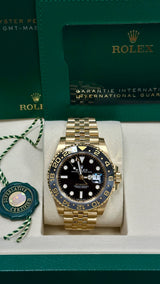 Rolex GMT-Master II 40mm Yellow Gold Jubilee Black Dial - 126718GRNR - New 2025