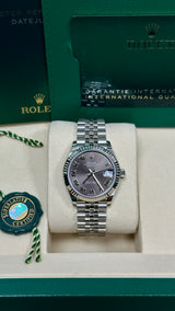 Rolex Lady Datejust 31mm Grey Roman Dial Fluted Jubilee - 278274 - New 2025