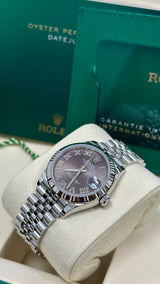 Rolex Lady Datejust 31mm Grey Roman Dial Fluted Jubilee - 278274 - New 2025