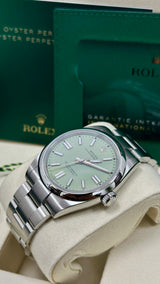 Rolex Oyster Perpetual 41mm Pistachio Dial - 134300 - New 2025