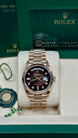 Rolex Day-Date "President" 36mm Everose Brown Ombre Diamond Dial - 128235 - New 2025