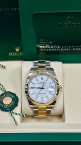 Rolex Datejust Two-Tone Yellow Gold Fluted Bezel White Index Dial Oyster - 126333 - New 2025