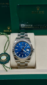 Rolex Datejust 41mm Fluted Bezel Blue Index Dial Oyster - 126334 - New 2025