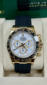 Rolex Cosmograph Daytona Yellow Gold Ceramic Bezel White Dial Oysterflex - 126518LN - New 2025