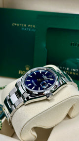 Rolex Datejust 36mm Smooth Bezel Blue Index Dial Oyster - 126200 - New 2025