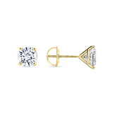 Lab Grown Round Diamond Stud Earrings - 4 Prong Screw Back Martini Setting