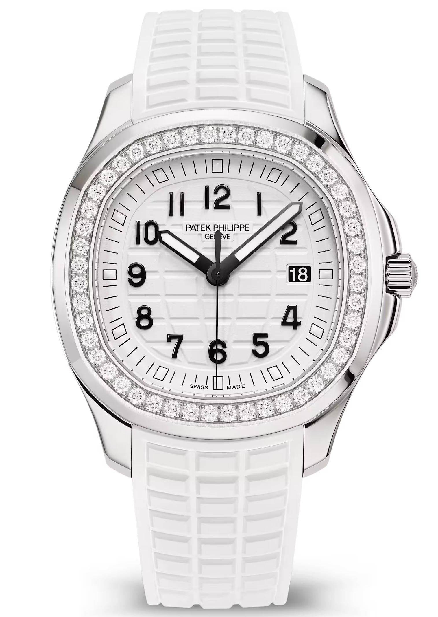 Patek Philippe Aquanaut Luce 38.8mm Stainless Steel Diamond Bezel White Dial