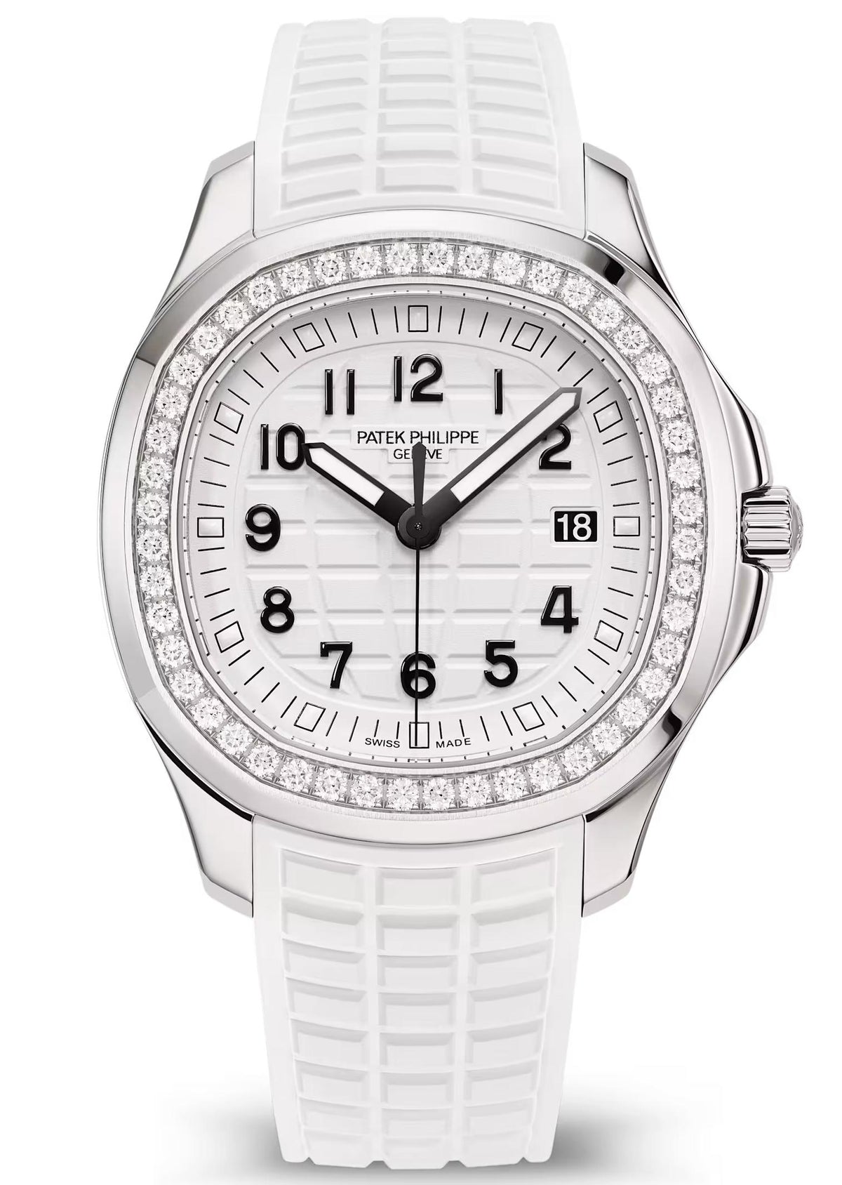 Patek Philippe Aquanaut Luce 38.8mm Stainless Steel Diamond Bezel White Dial
