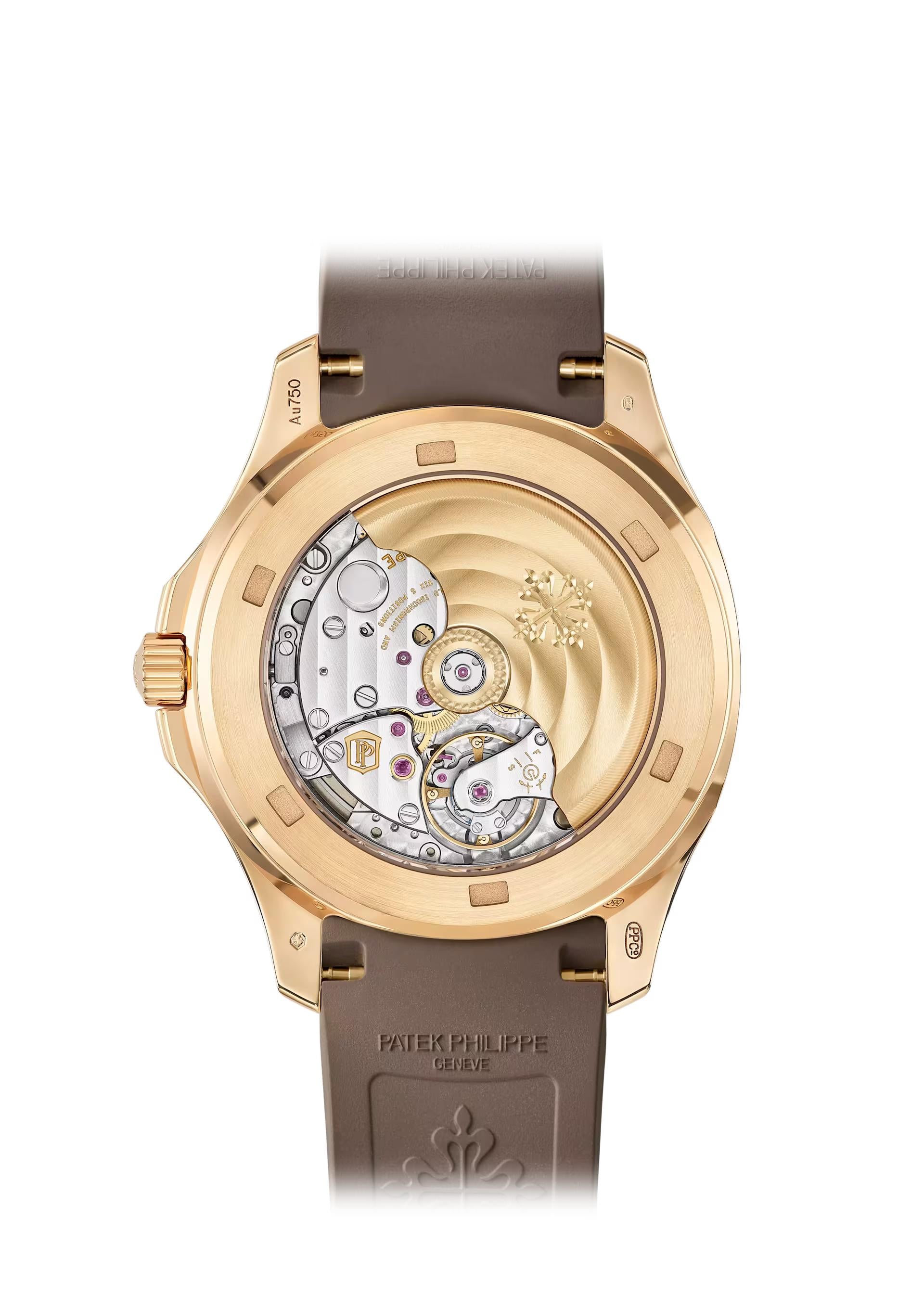 Patek Philippe Aquanaut Luce 38.8mm Rose Gold Diamond Bezel Taupe Dial
