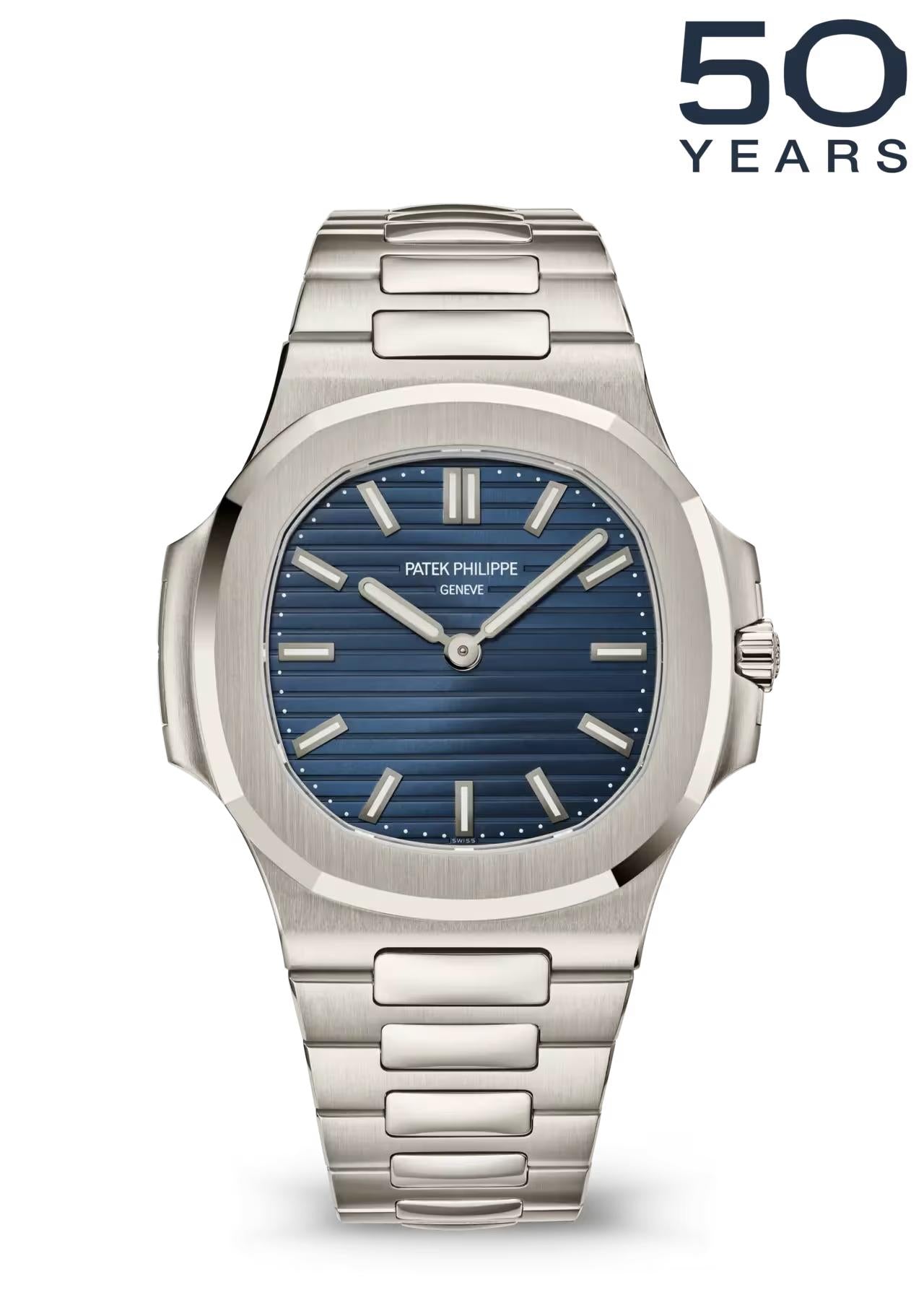 Patek Philippe Nautilus 50th Anniversary 38mm Platinum Blue Dial – 5610/1P-001
