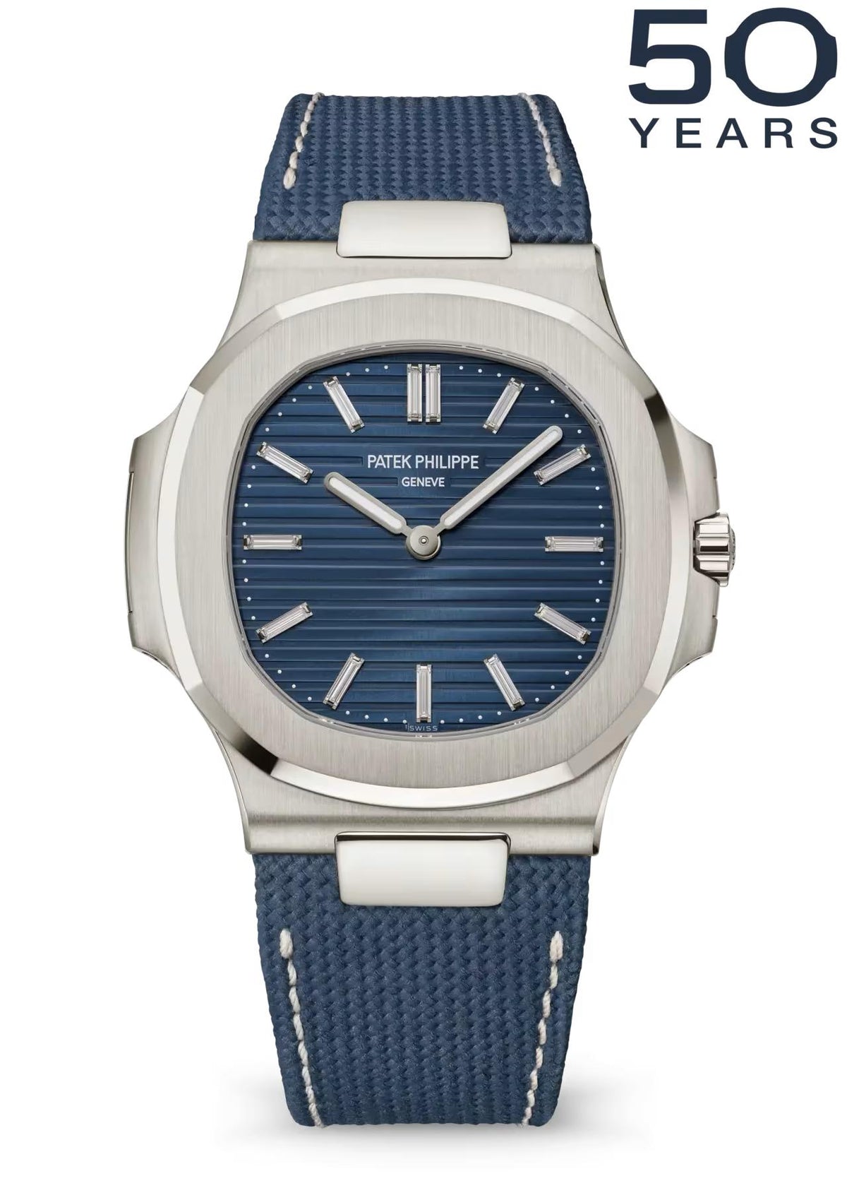 Patek Philippe Nautilus 50th Anniversary 41mm White Gold Blue Dial – 5810G-001