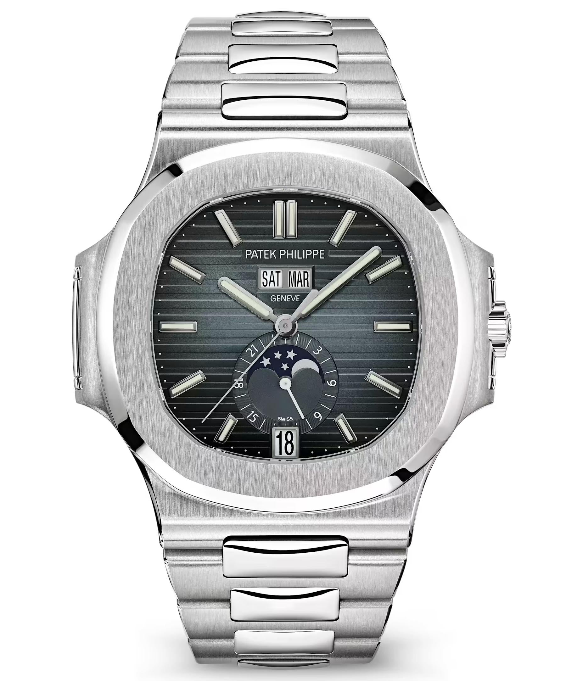 Patek Philippe Nautilus Annual Calendar Moon Phases 40.5mm Stainless Steel