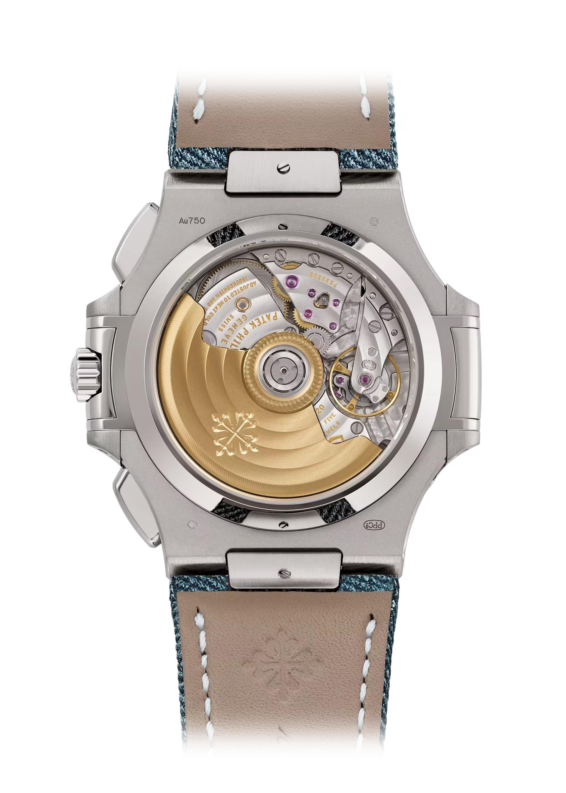 Patek Philippe Nautilus Flyback Chronograph 40.5mm White Gold Blue-Gray Dial