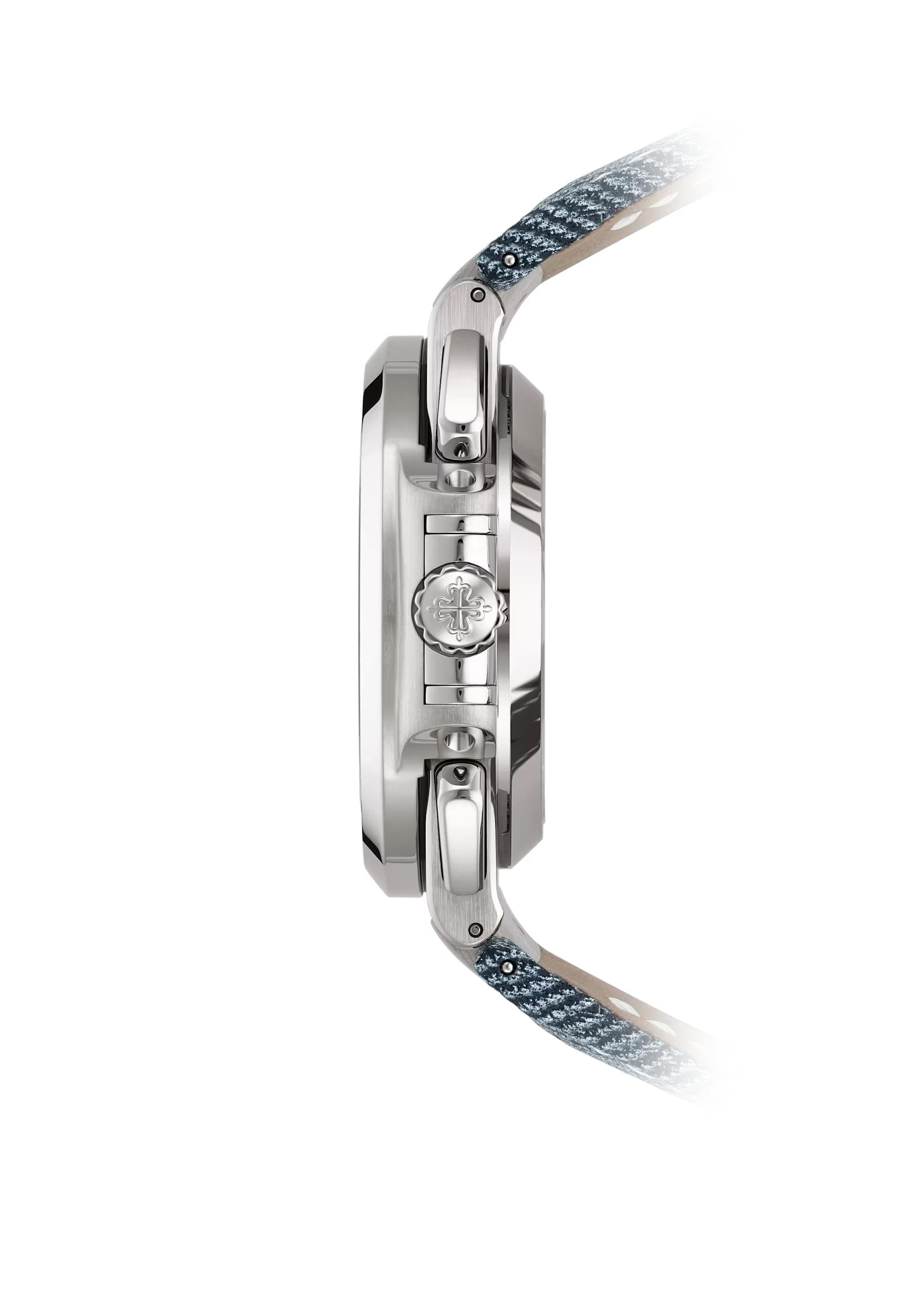 Patek Philippe Nautilus Flyback Chronograph 40.5mm White Gold Blue-Gray Dial