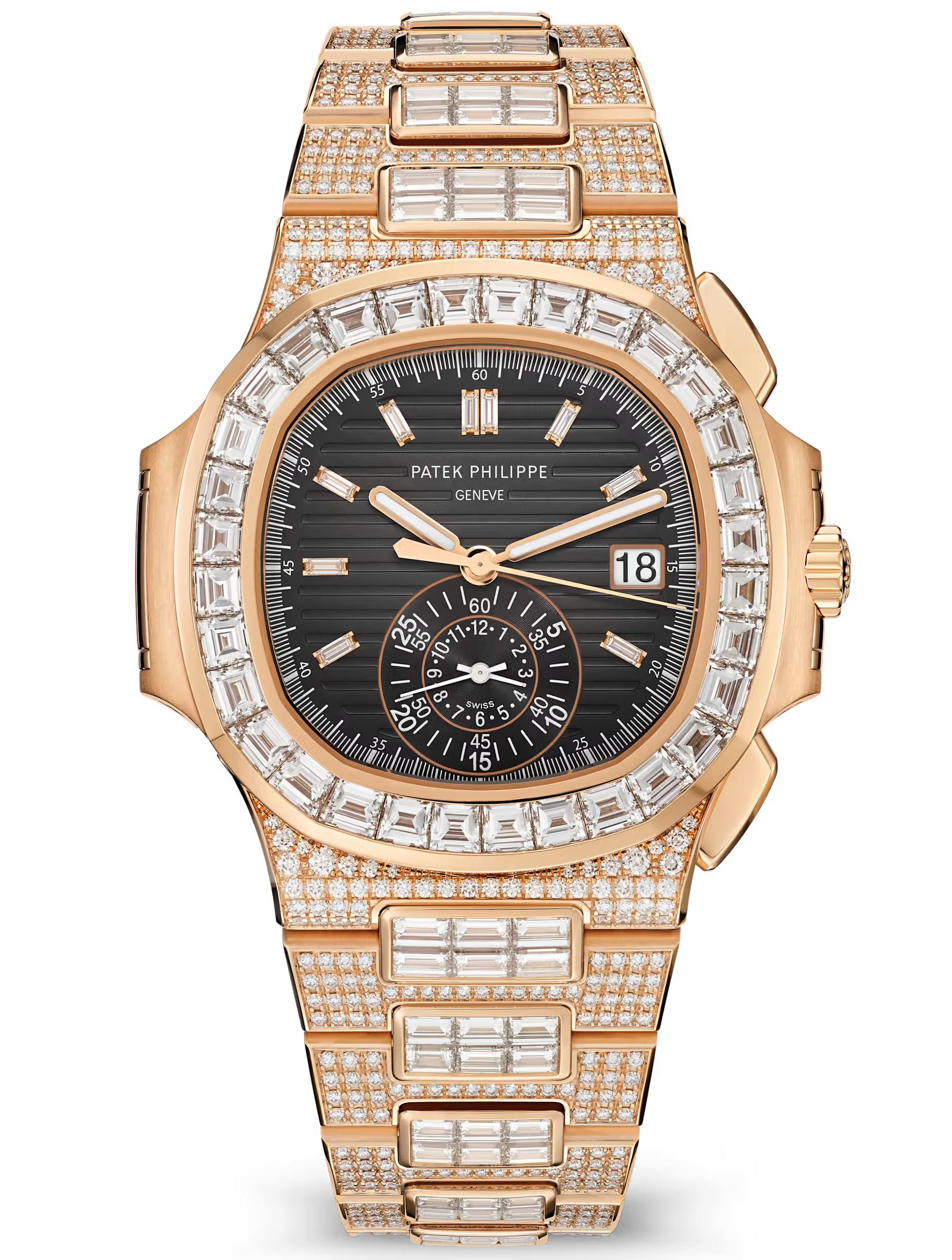 Patek Philippe Nautilus Haute Joaillerie Flyback Chronograph 40.5mm Rose Gold