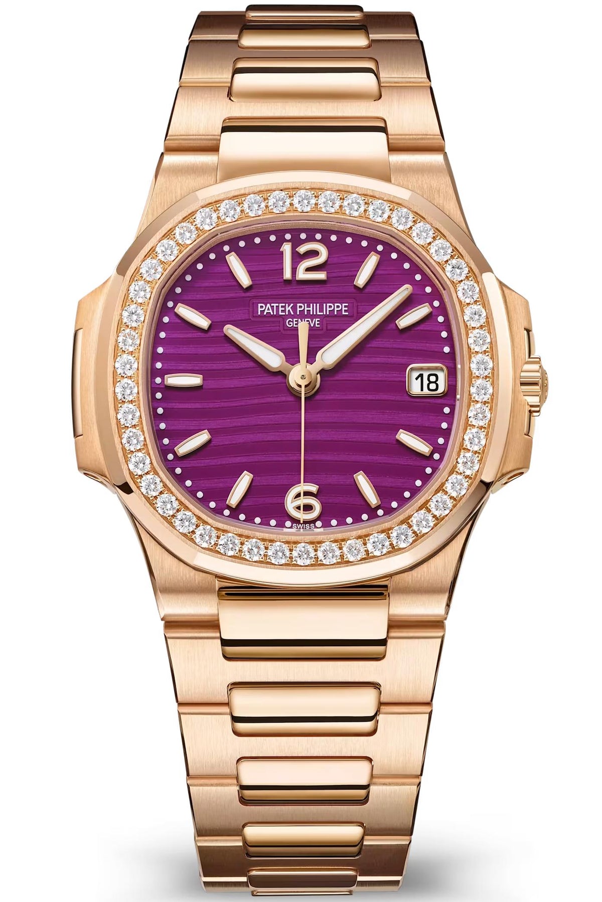 Patek Philippe Nautilus Ladies 32mm Rose Gold Purple Dial – 7010/1R-013