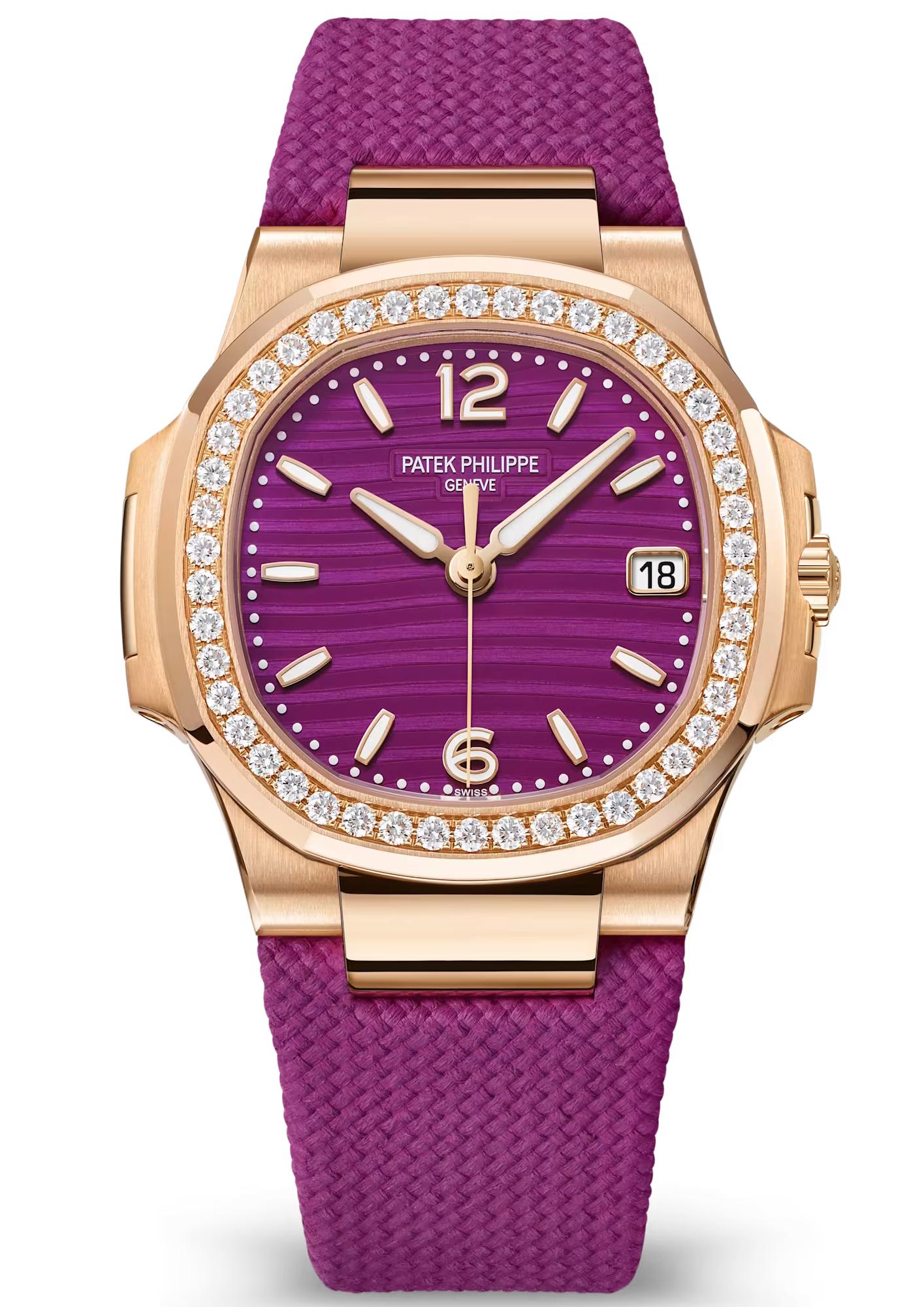 Patek Philippe Nautilus Ladies 32mm Rose Gold Purple Dial – 7010R-013