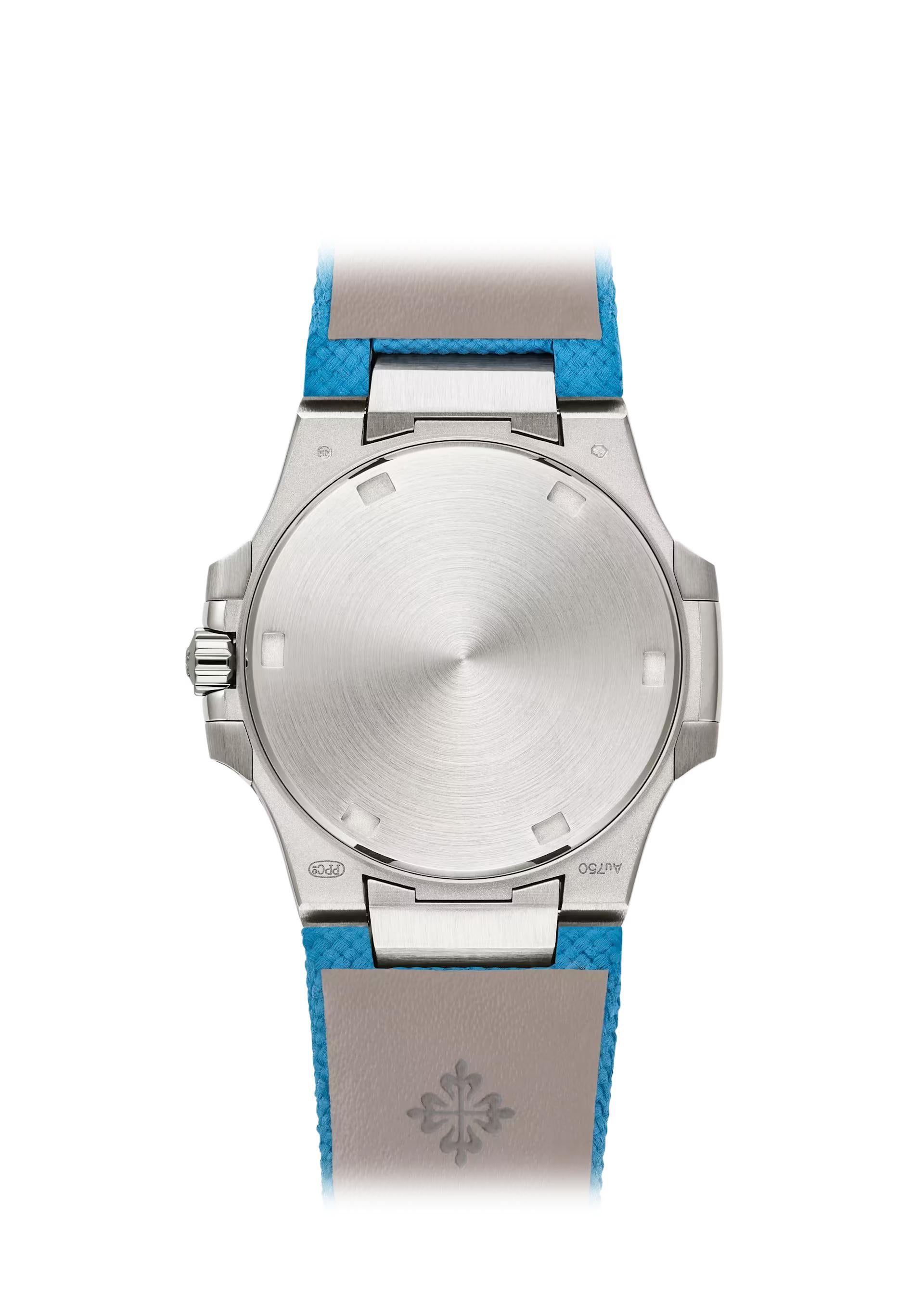 Patek Philippe Nautilus Ladies 32mm White Gold Azure Blue Dial – 7010G-013