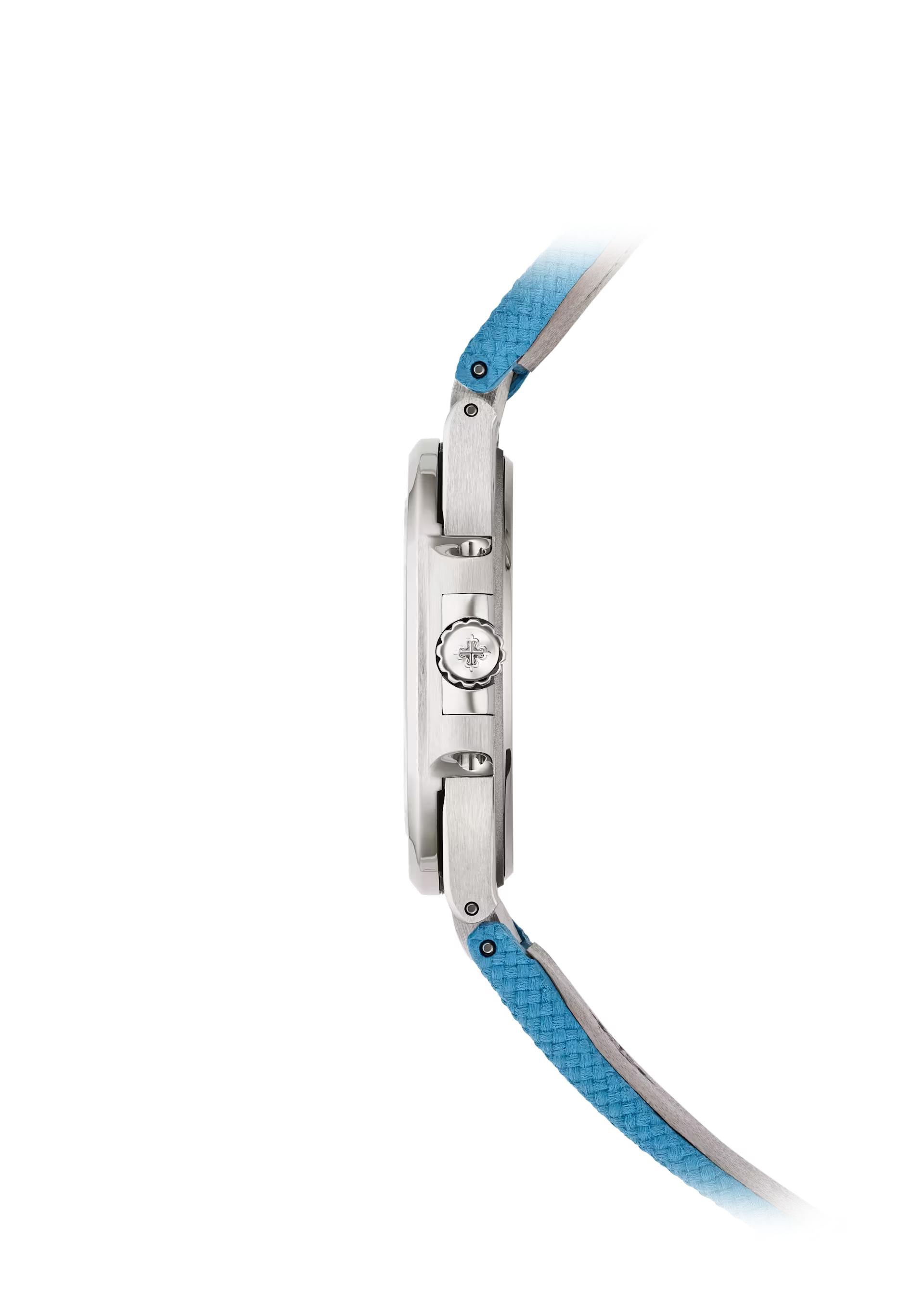 Patek Philippe Nautilus Ladies 32mm White Gold Azure Blue Dial – 7010G-013