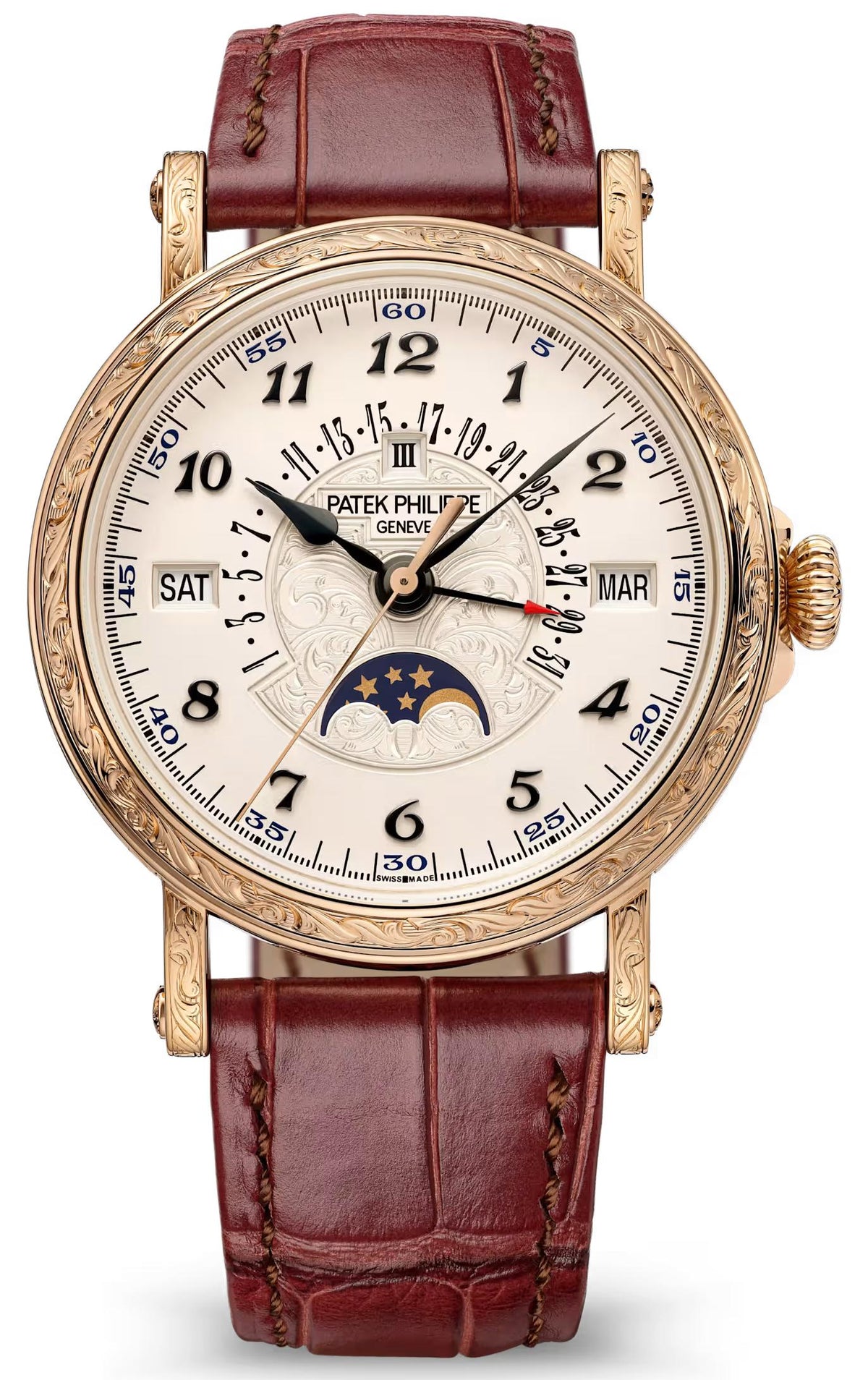 Patek Philippe Retrograde Perpetual Calendar 38mm Rose Gold Silvery Opaline Dial