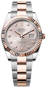 Rolex Datejust 41mm Two-Tone Everose Gold Fluted Bezel Sundust Diamond Dial Oyster - 126331 - New 2025