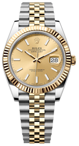 Rolex Datejust 41mm Two-Tone Yellow Gold Fluted Bezel Champagne Index Dial Jubilee - 126333 - New 2025