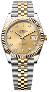 Rolex Datejust Two-Tone Yellow Gold Fluted Bezel Champagne Diamond Dial Jubilee - 126333 - New 2025