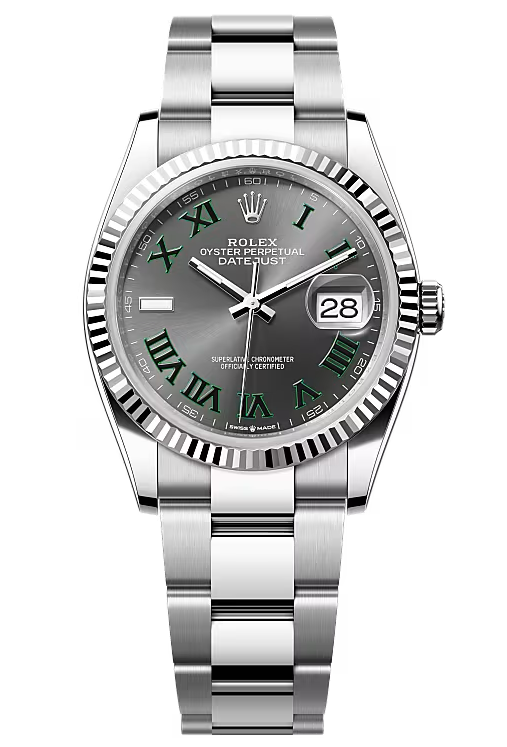 Rolex Datejust 36mm "Wimbledon" Roman Dial Fluted Bezel Oyster Bracelet 126234 – New 2025