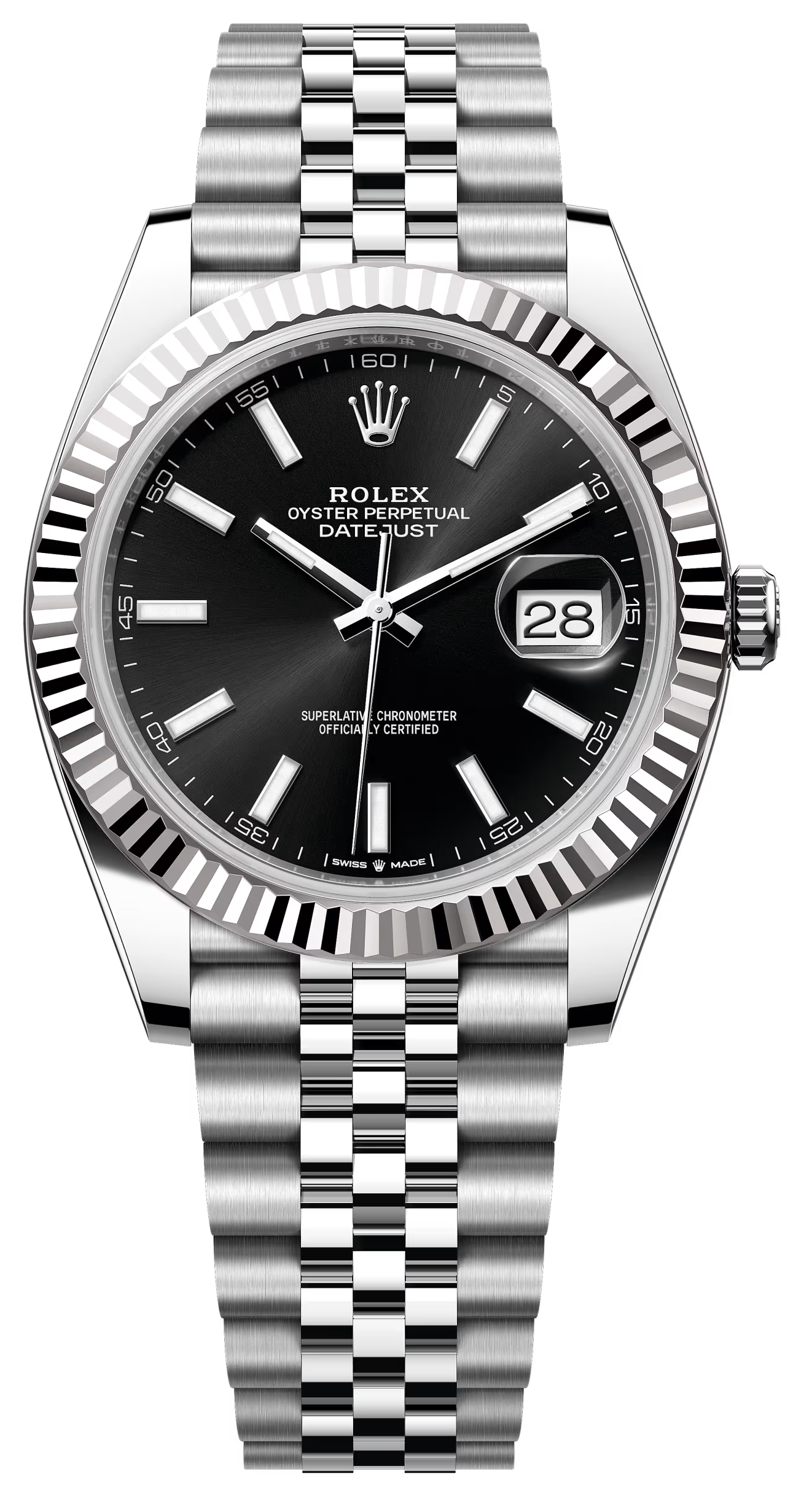 Rolex Datejust 41mm Black Index Dial Fluted Bezel Jubilee Bracelet 126334 – New 2025 / 2026