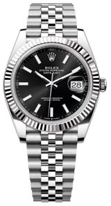 Rolex Datejust 41mm Fluted Bezel Black Index Dial Jubilee - 126334 - New 2025
