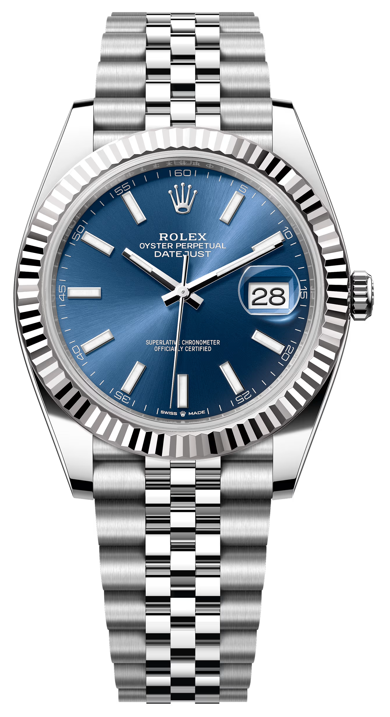Rolex Datejust 41mm Blue Index Dial Fluted Bezel Jubilee Bracelet 126334 – New 2025 / 2026