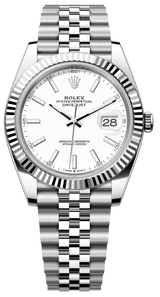 Rolex Datejust 41mm Fluted Bezel White Index Dial Jubilee - 126334 - New 2025