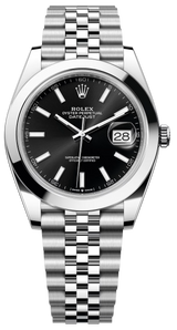 Rolex Datejust 41mm Smooth Bezel Black Index Dial Jubilee - 126300 - New 2025